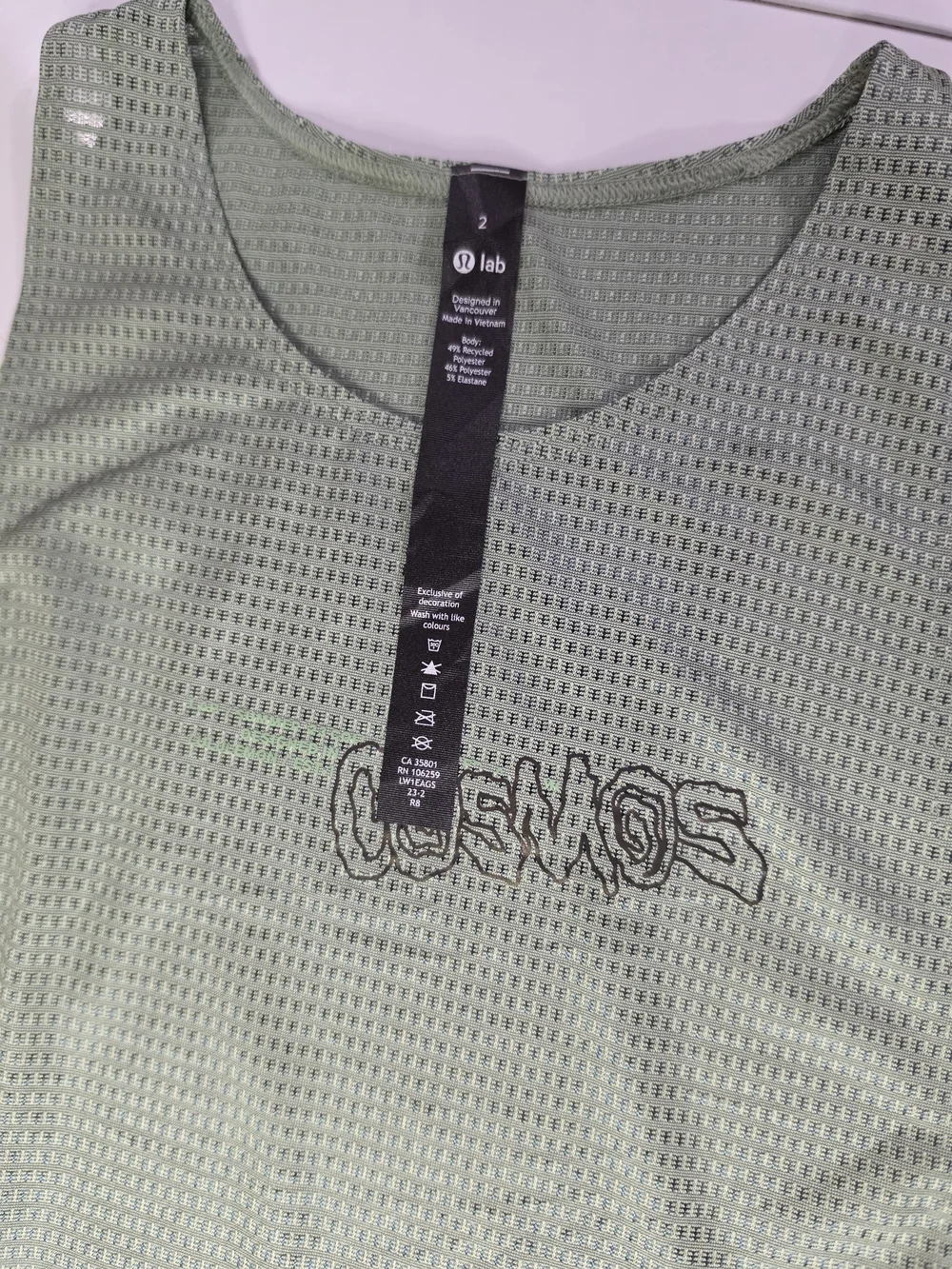 Lululemon Women's Light Sage Athletic Tank Top with Subtle Logo